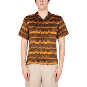 WALES BONNER Men's Graphic Short Sleeve Shirt Men BROWN Shirts